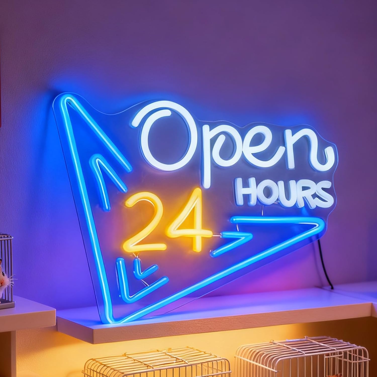 Decor Lighting Opening Hours - ﻿ 24時間オープンネオンサインUSB電源手作りLEDライトバー美容院マッサージパーラーショップレストラン寝室の装飾用