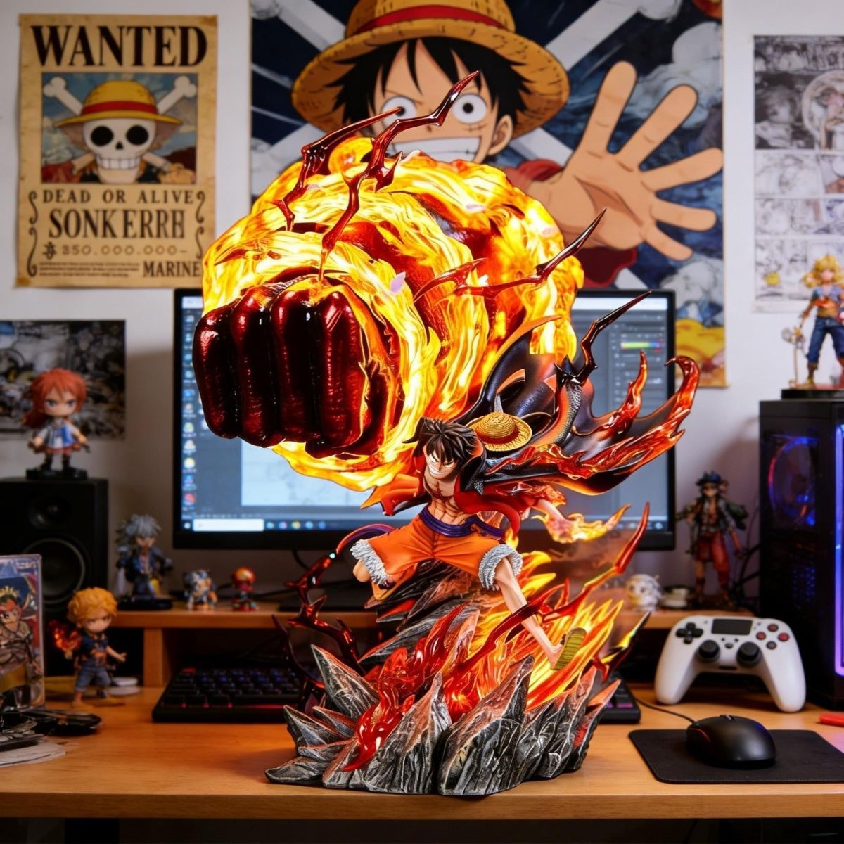 Lighting Home Decor Products - LZ カルミックファイア ルフィ 35CM ライトアップフィギュア GK
