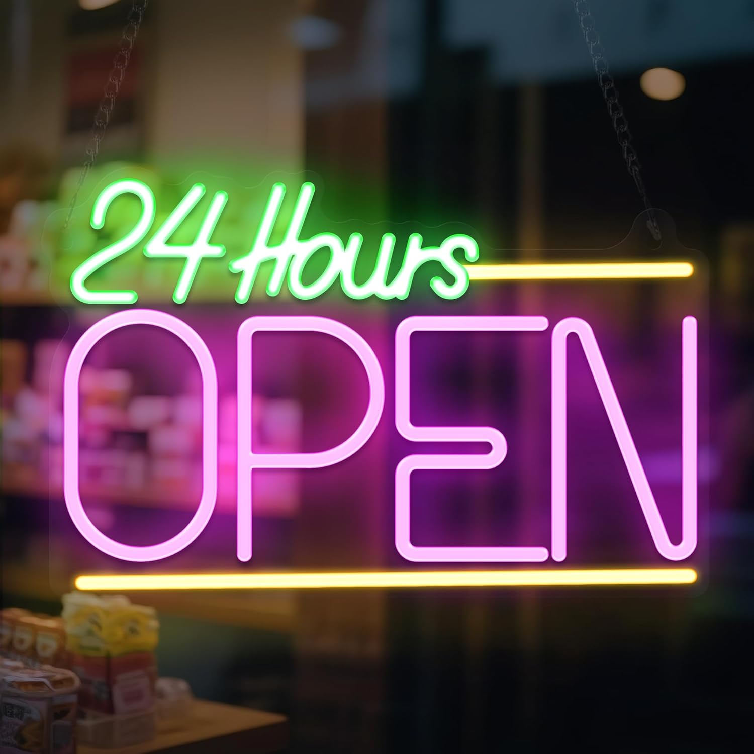 Decor Lighting Opening Hours - 24時間営業 ネオンサイン USB LEDライト ビジネス バー