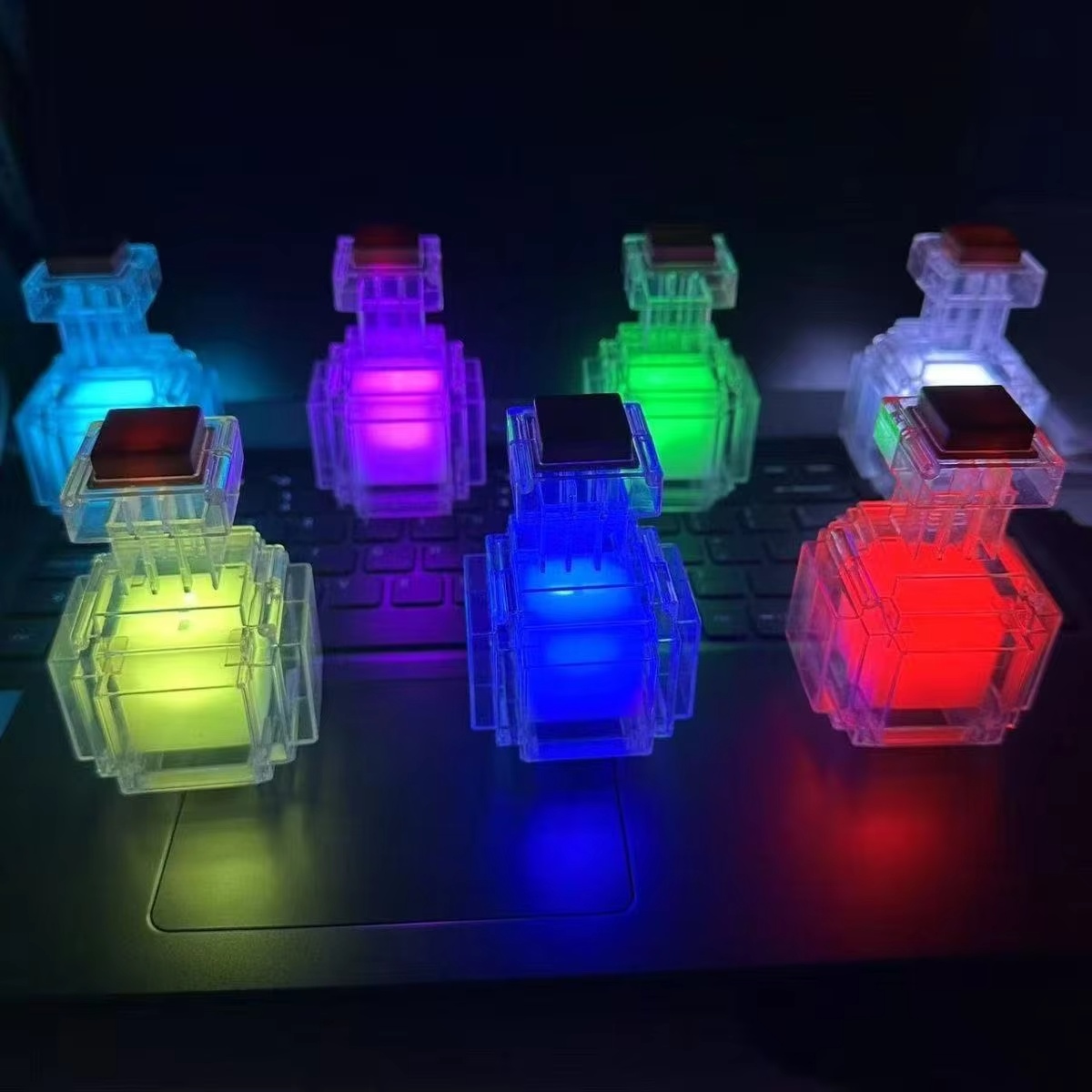 Lighting Home Decor Products - 充電式ポーションボトルナイトライト LED 色が変わる 7 色ピクセルスタイル周辺デザインライト家の装飾おもちゃギフト
