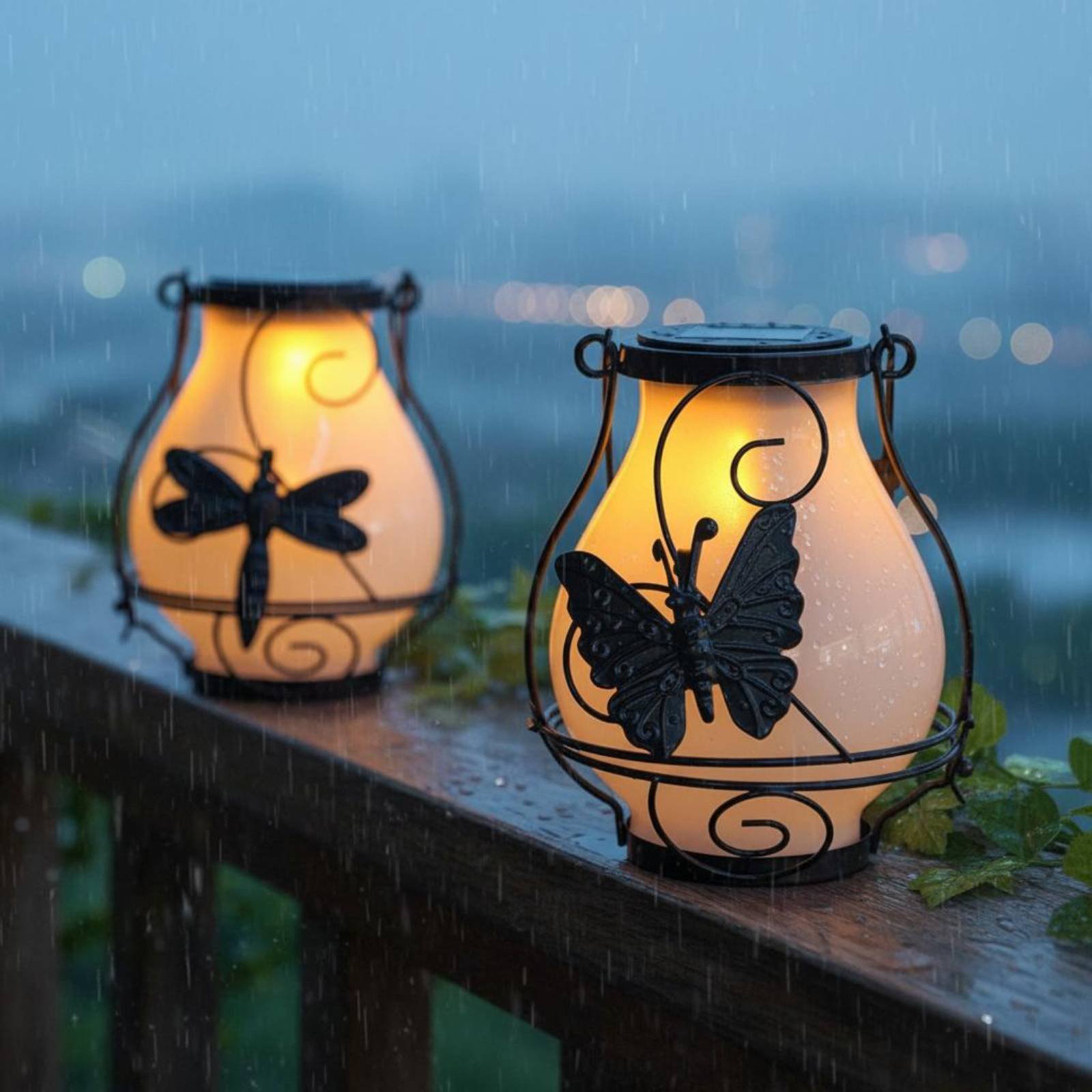 Lighting Decoration Outdoor - ソーラーバタフライランタン 防水バタフライソーラーランタン 装飾中庭ライト パティオに使いやすい