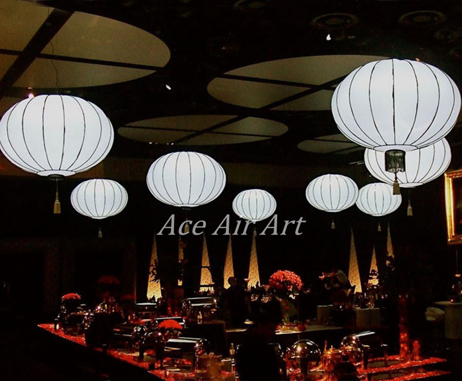 Restaurant Lighting Decoration - LED照明付きの膨らませる中国の提灯ボール、パーティーデコレーション用、巨大な吊り下げ式LEDインフレータブルボール、レストラン用