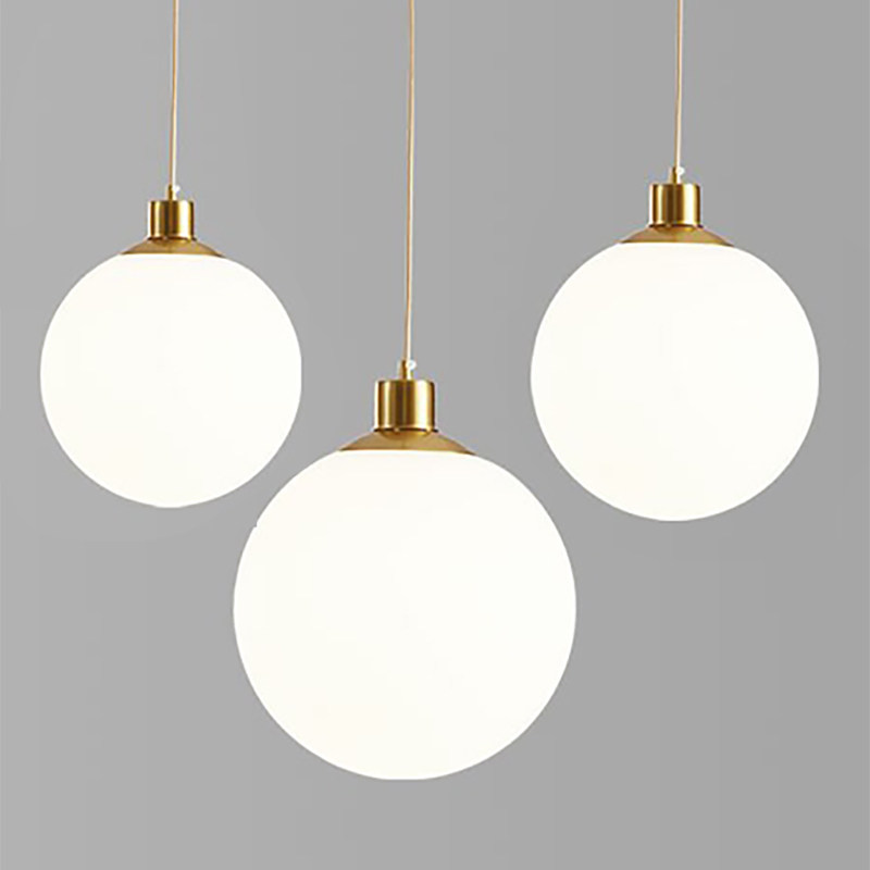 Restaurant Lighting Decoration - ガラスボールシャンデリアレストランバーベッドサイド寝室衣料品店シングルヘッドシンプルな装飾ランプ