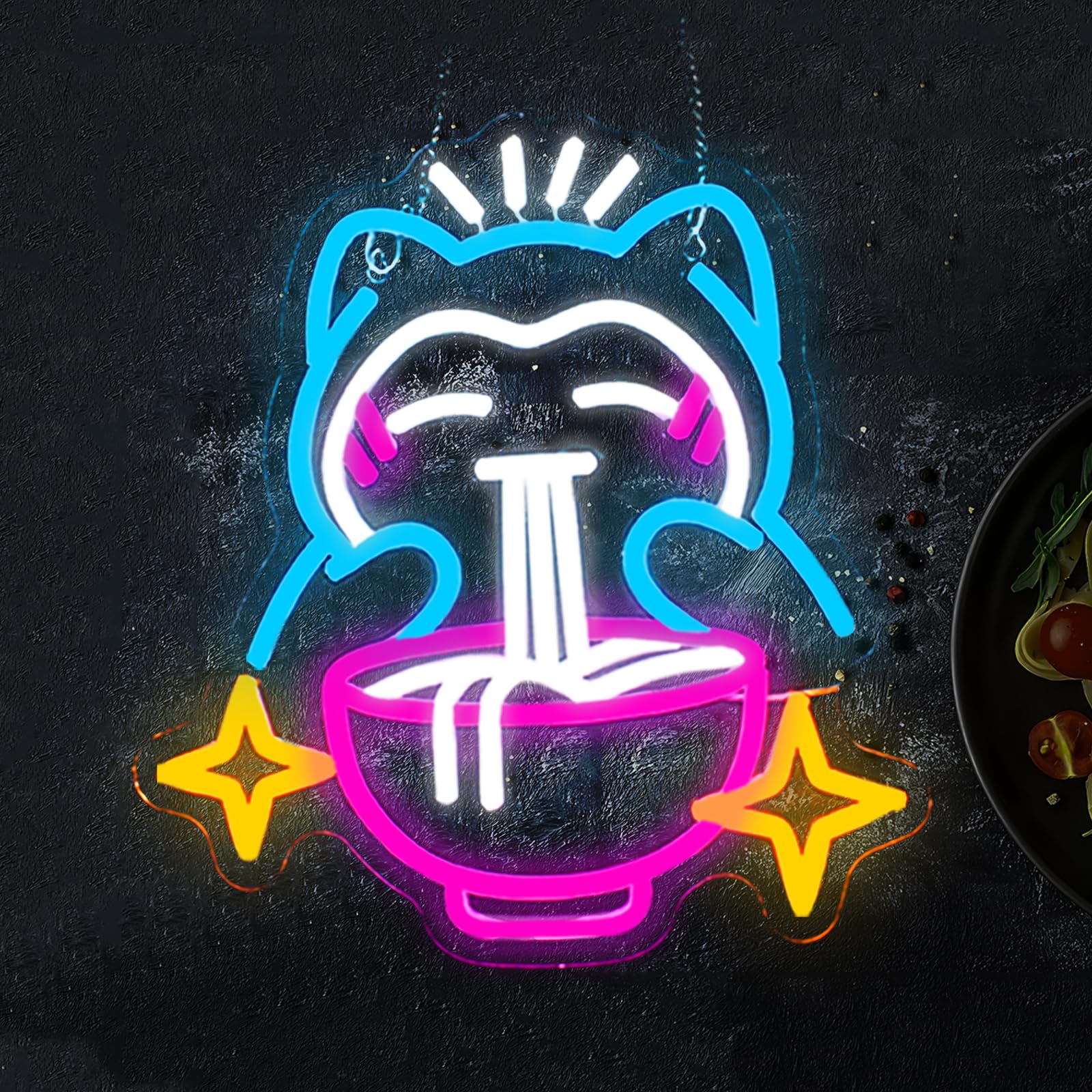 LEDラーメンネオンライト - かわいいクマ麺ネオンサイン、 - Restaurant Lighting Decoration のレビューと価格