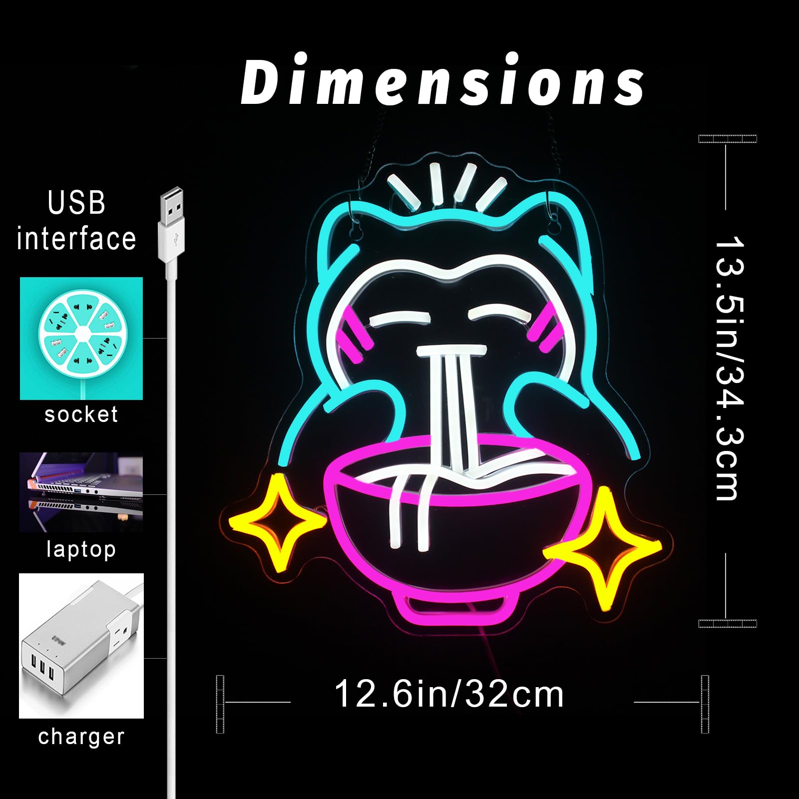LEDラーメンネオンライト - かわいいクマ麺ネオンサイン、 - Restaurant Lighting Decoration のレビューと価格