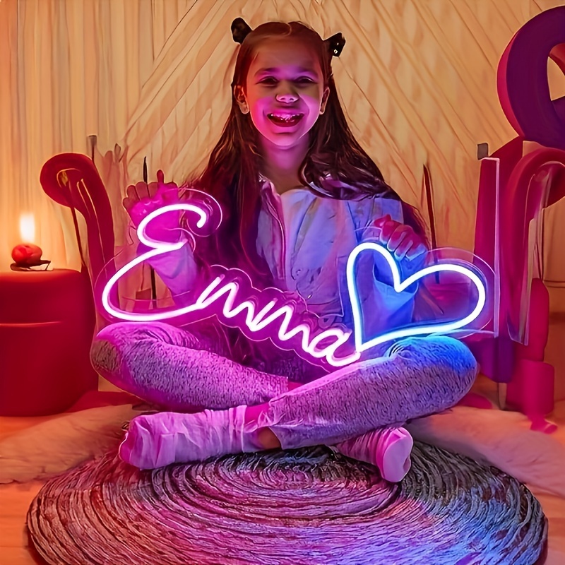 カスタムネオンLEDウォールサイン（調光器付き）、USB電源 - Neon Sign Custom Led のレビューと価格