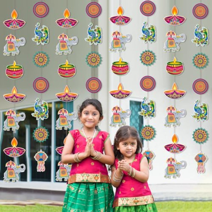 8個入り ハッピーディワリ吊り下げ装飾用品 インドの光の祭り - Lighting Decoration For Diwali のレビューと価格