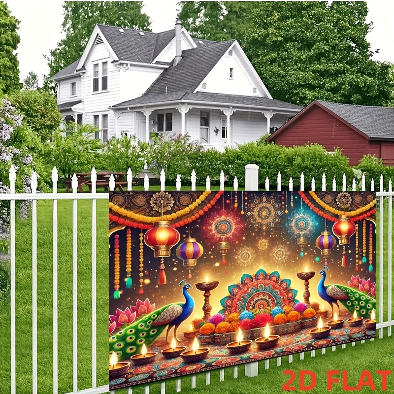 ディワリ孔雀ランタンタペストリー インド祭り装飾 ディヤライ - Lighting Decoration For Diwali のレビューと価格