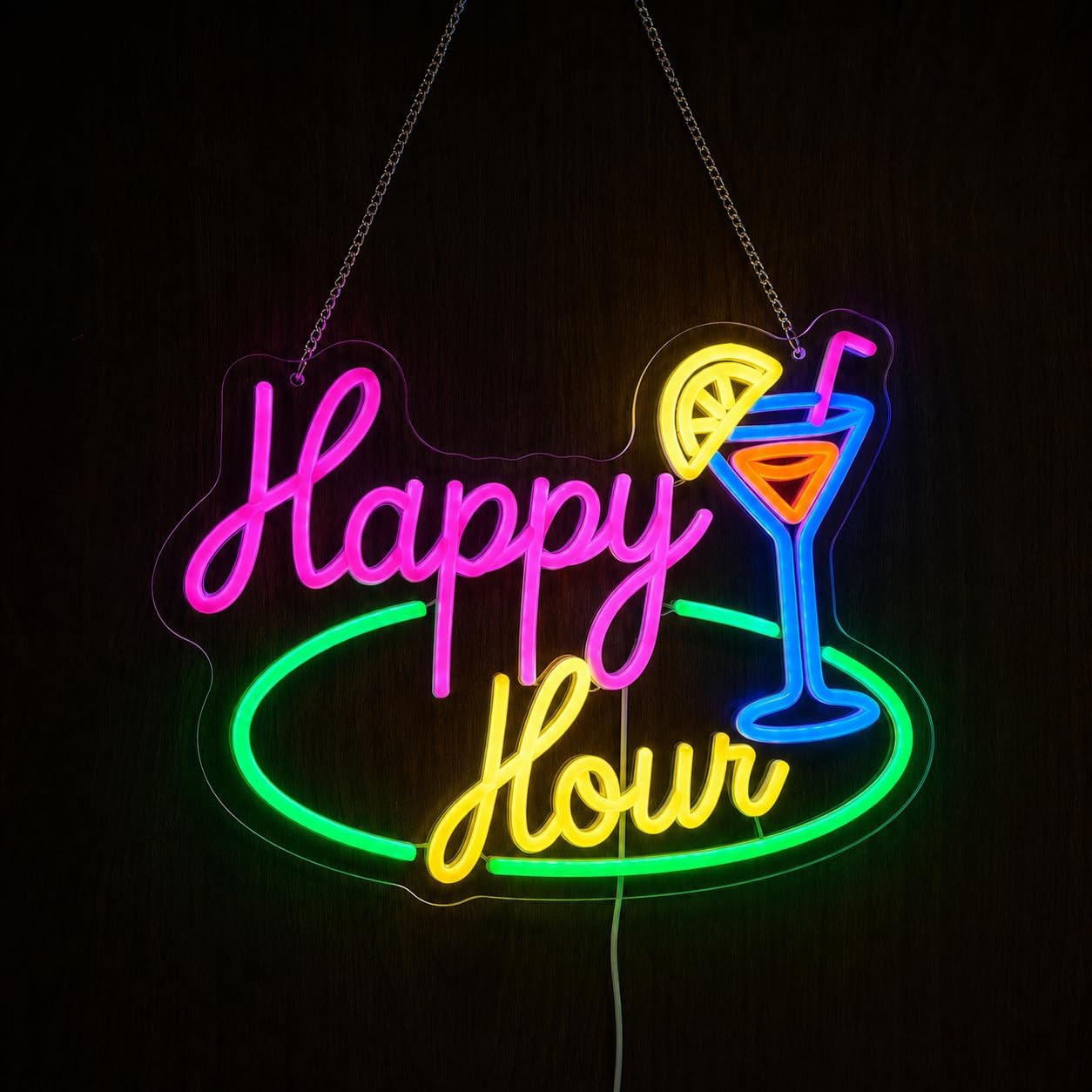ハッピーアワー カクテル LED ネオンサイン 壁掛けネオン - Decor Lighting Opening Hours のレビューと価格