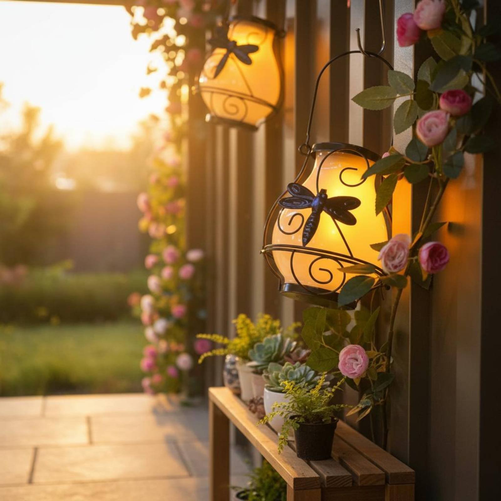 ソーラーバタフライランタン 防水バタフライソーラーランタン  - Lighting Decoration Outdoor のレビューと価格