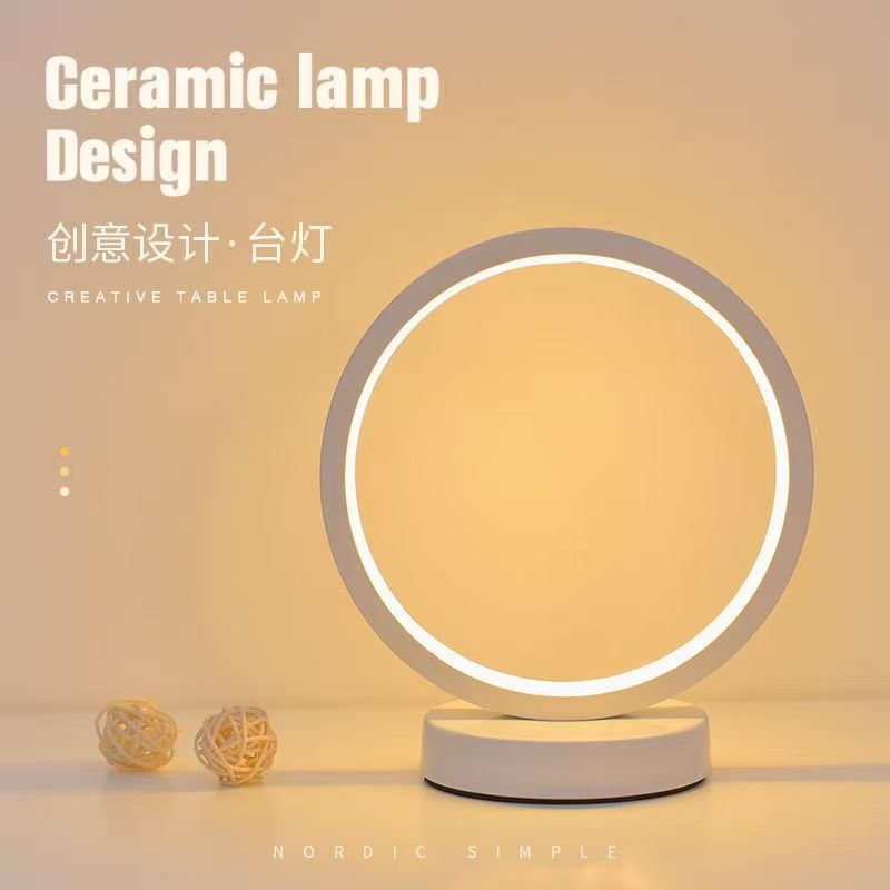 20 センチメートル LED シンプルな円形リングテーブルラ - Restaurant Lighting Decoration のレビューと価格