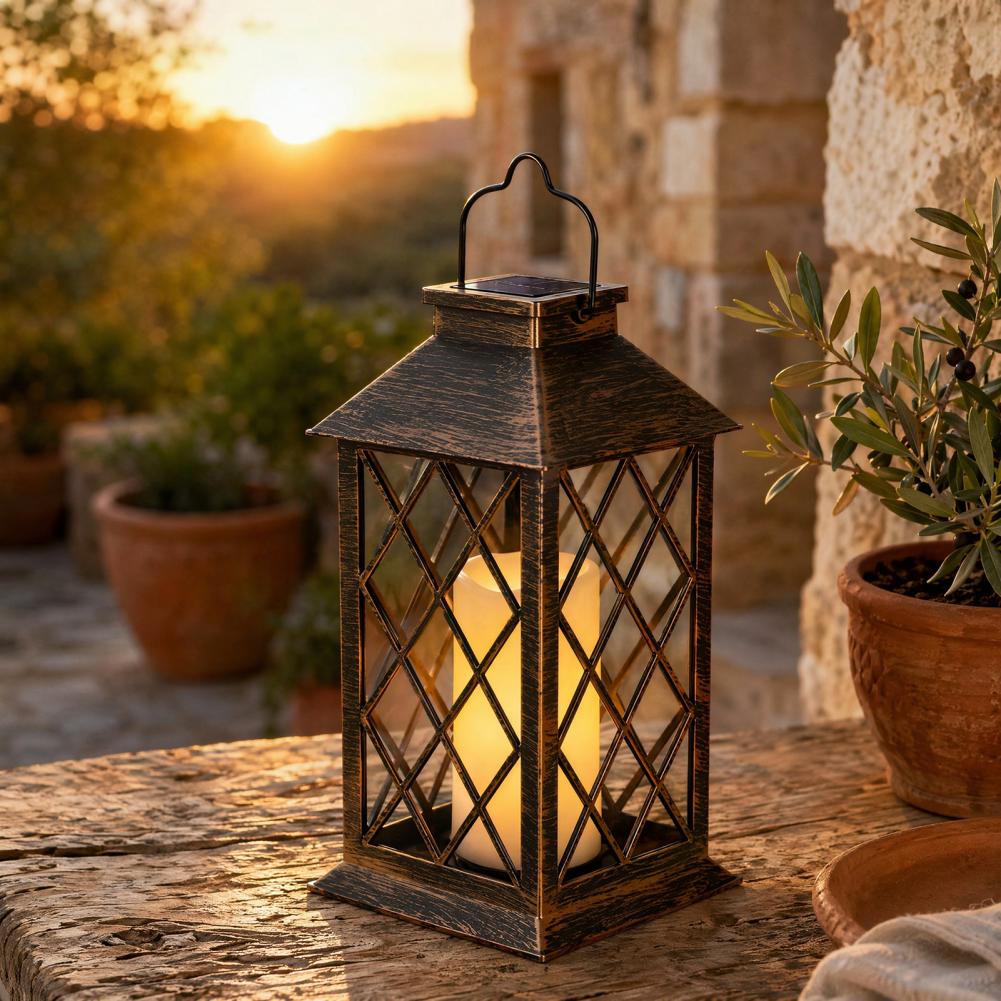レトロソーラーランタン、屋外ソーラーキャンドルランタン、吊り - Lighting Decoration Outdoor のレビューと価格