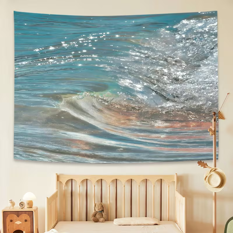 VIKAMA 油絵風の波と輝く光のタペストリー ホームウォー - Lighting Home Decor Products のレビューと価格