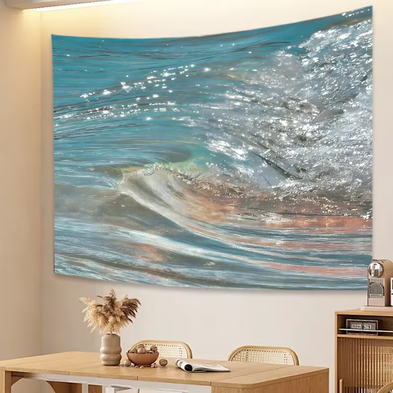 VIKAMA 油絵風の波と輝く光のタペストリー ホームウォー - Lighting Home Decor Products のレビューと価格