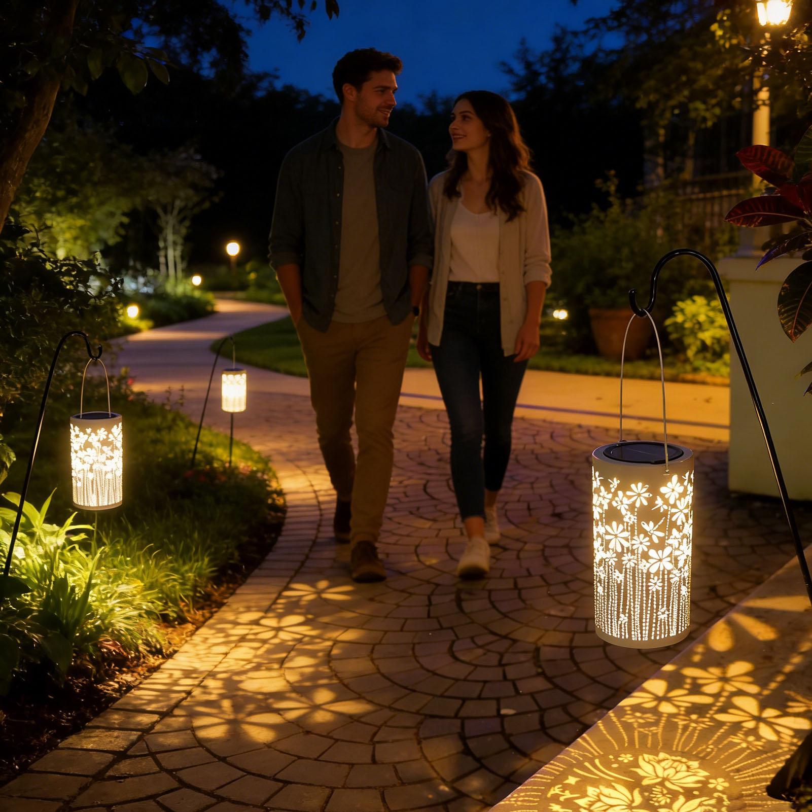 ソーラーランタン装飾的なカラフルな金属製フラワーライトソーラ - Lighting Decoration Outdoor のレビューと価格