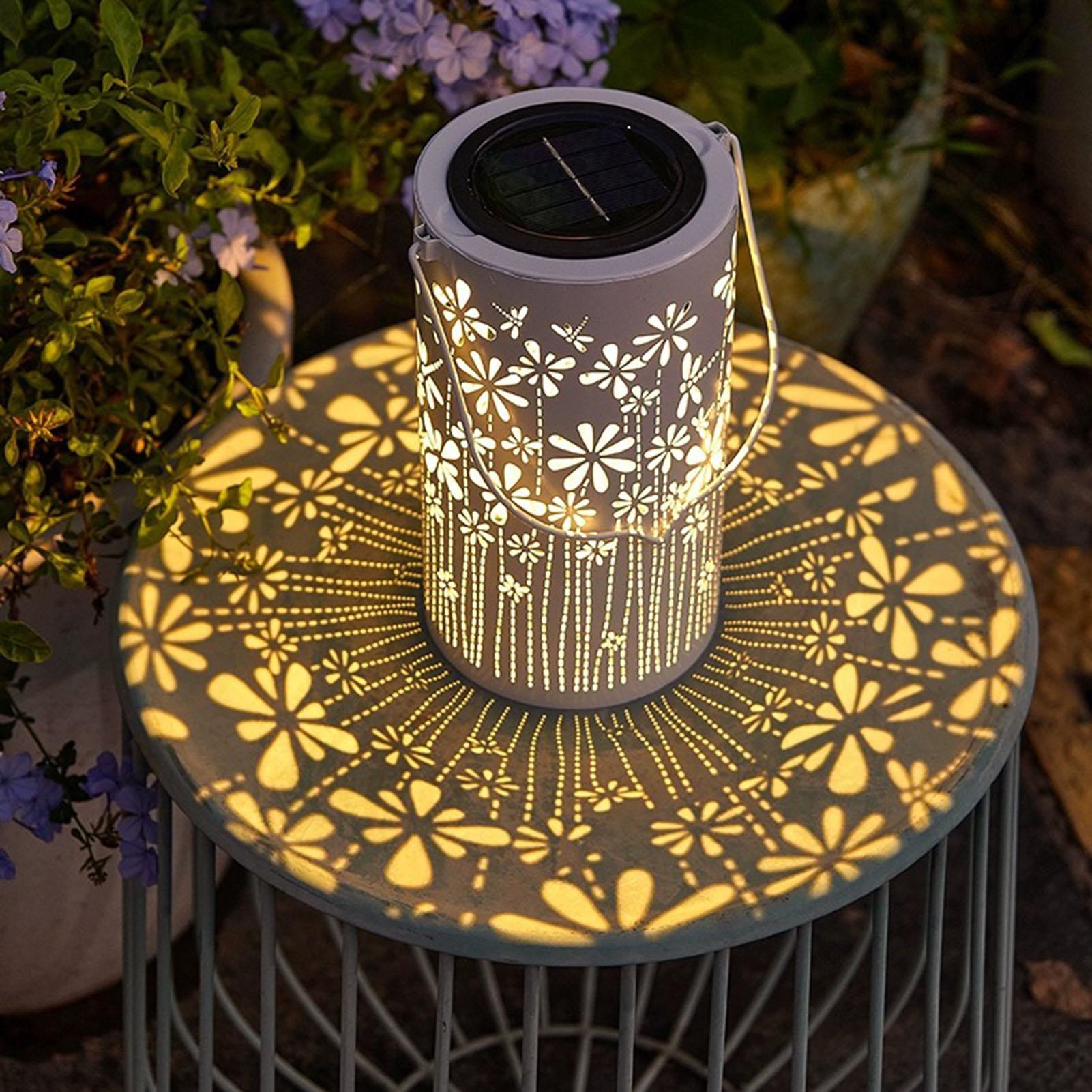 ソーラーランタン装飾的なカラフルな金属製フラワーライトソーラ - Lighting Decoration Outdoor のレビューと価格