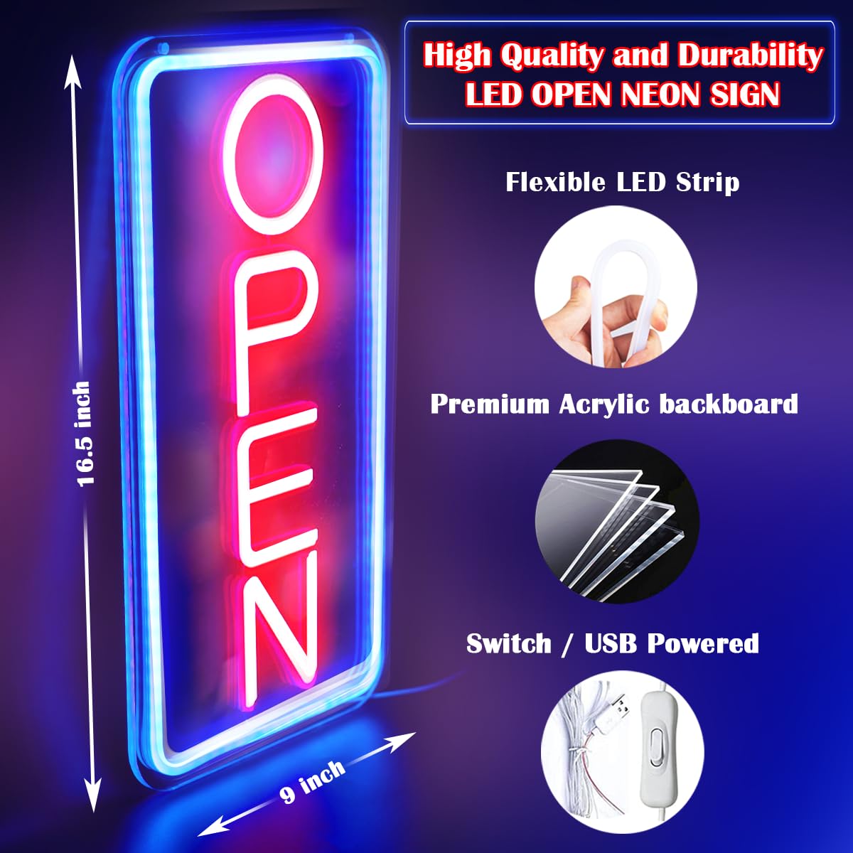 LEDネオンオープンサイン、営業時間サイン、カフェ・バー・ホ - Decor Lighting Opening Hours のレビューと価格