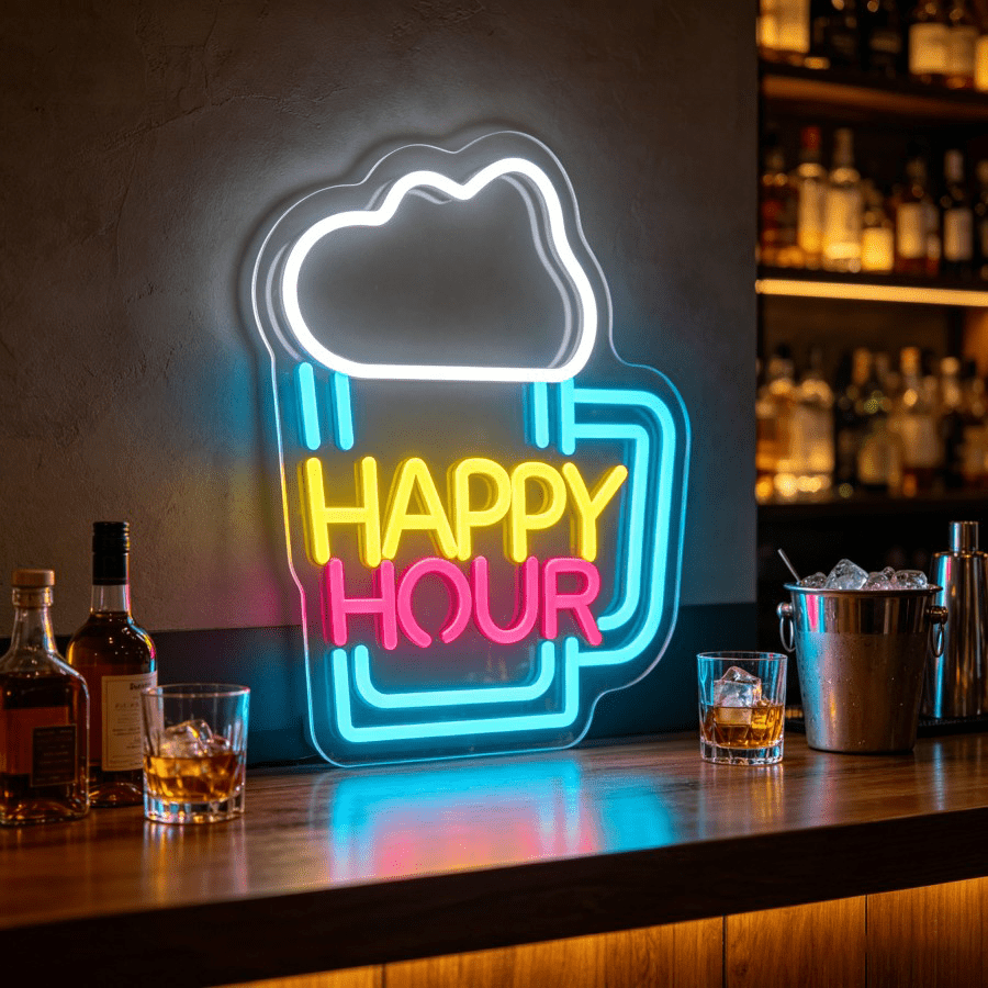 ハッピーアワー ビールマグ LEDウォールライト USB調光 - Decor Lighting Opening Hours のレビューと価格