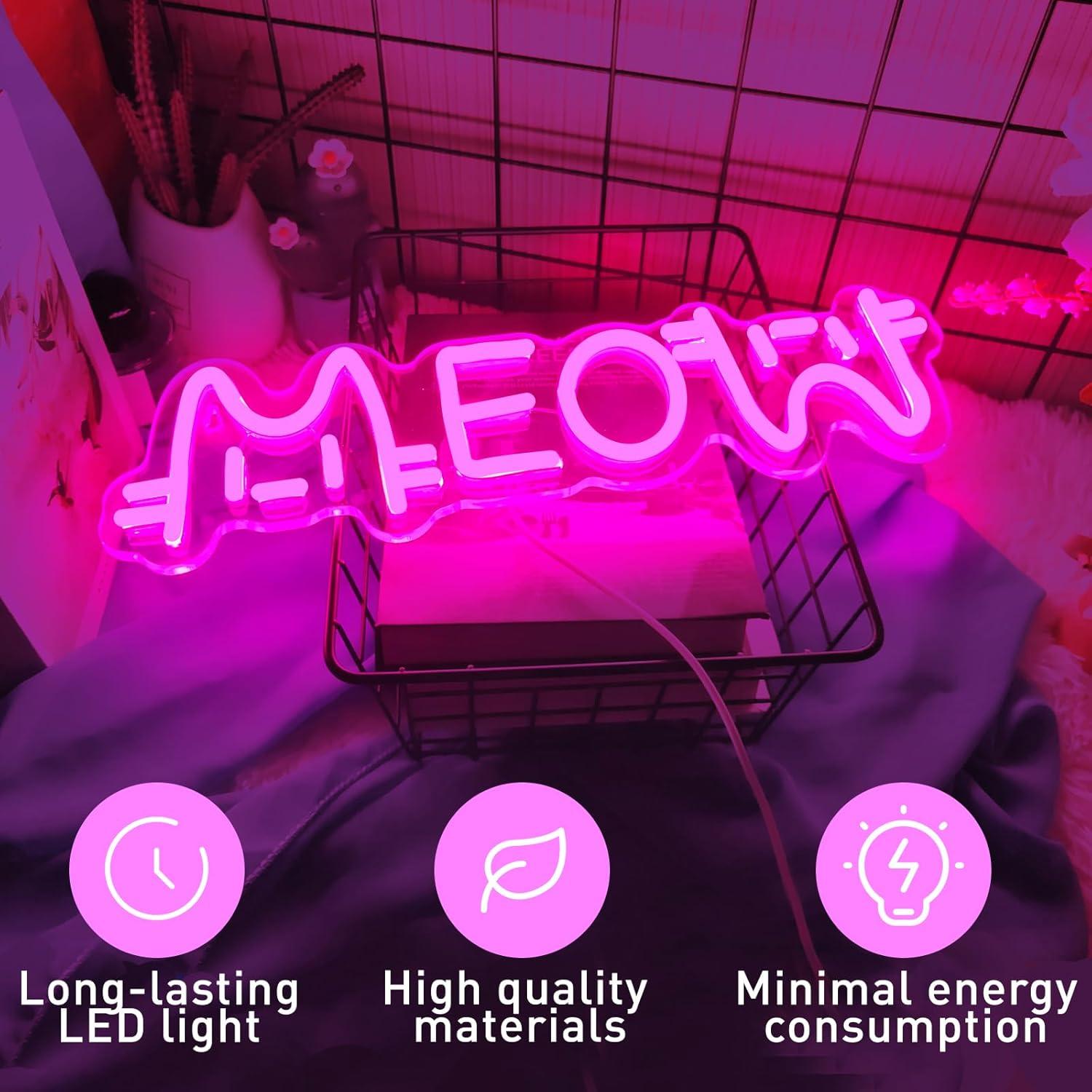 ニャーネオンサインキャットUSB電源LED調光ネオンライト寝 - Restaurant Lighting Decoration のレビューと価格