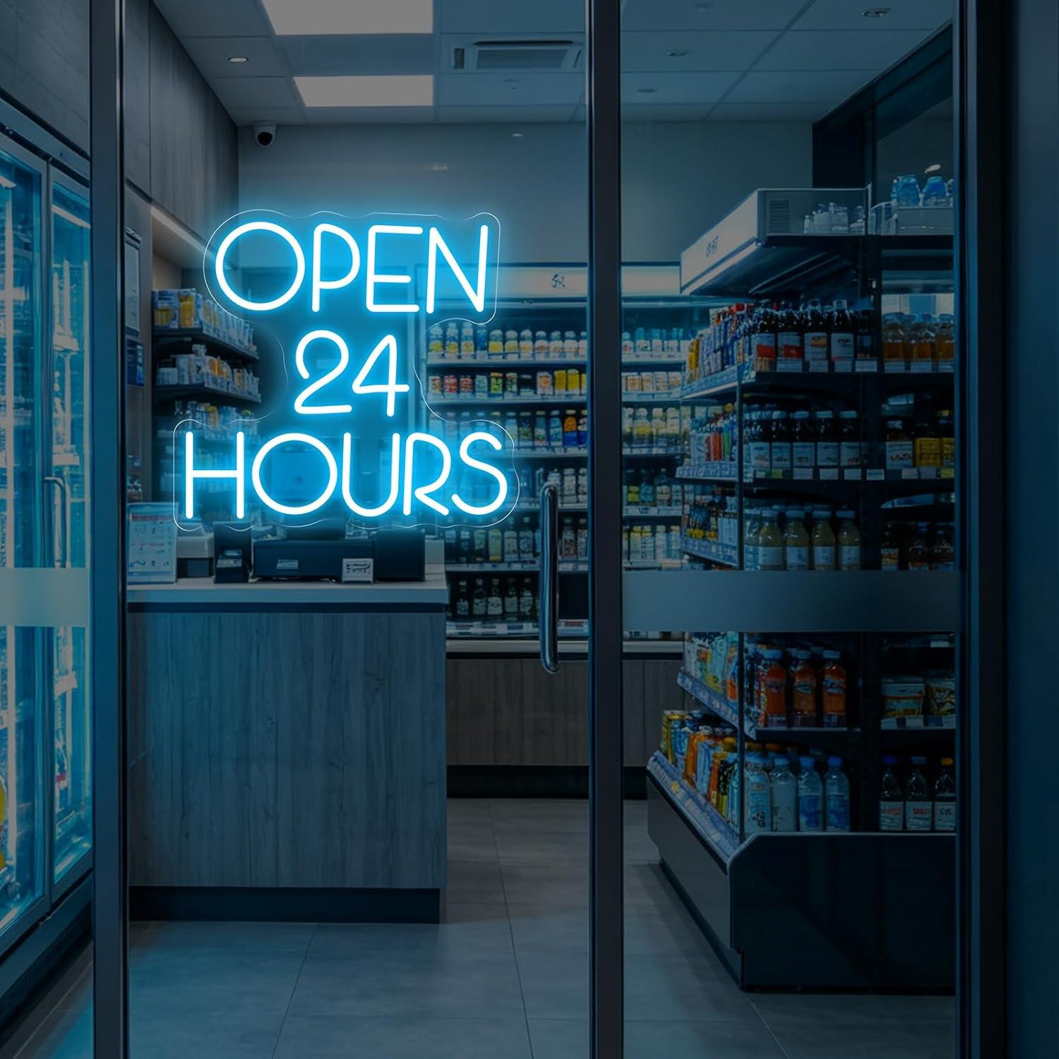 24時間営業のネオンサイン、USB調光式LEDライト、店舗、 - Decor Lighting Opening Hours のレビューと価格