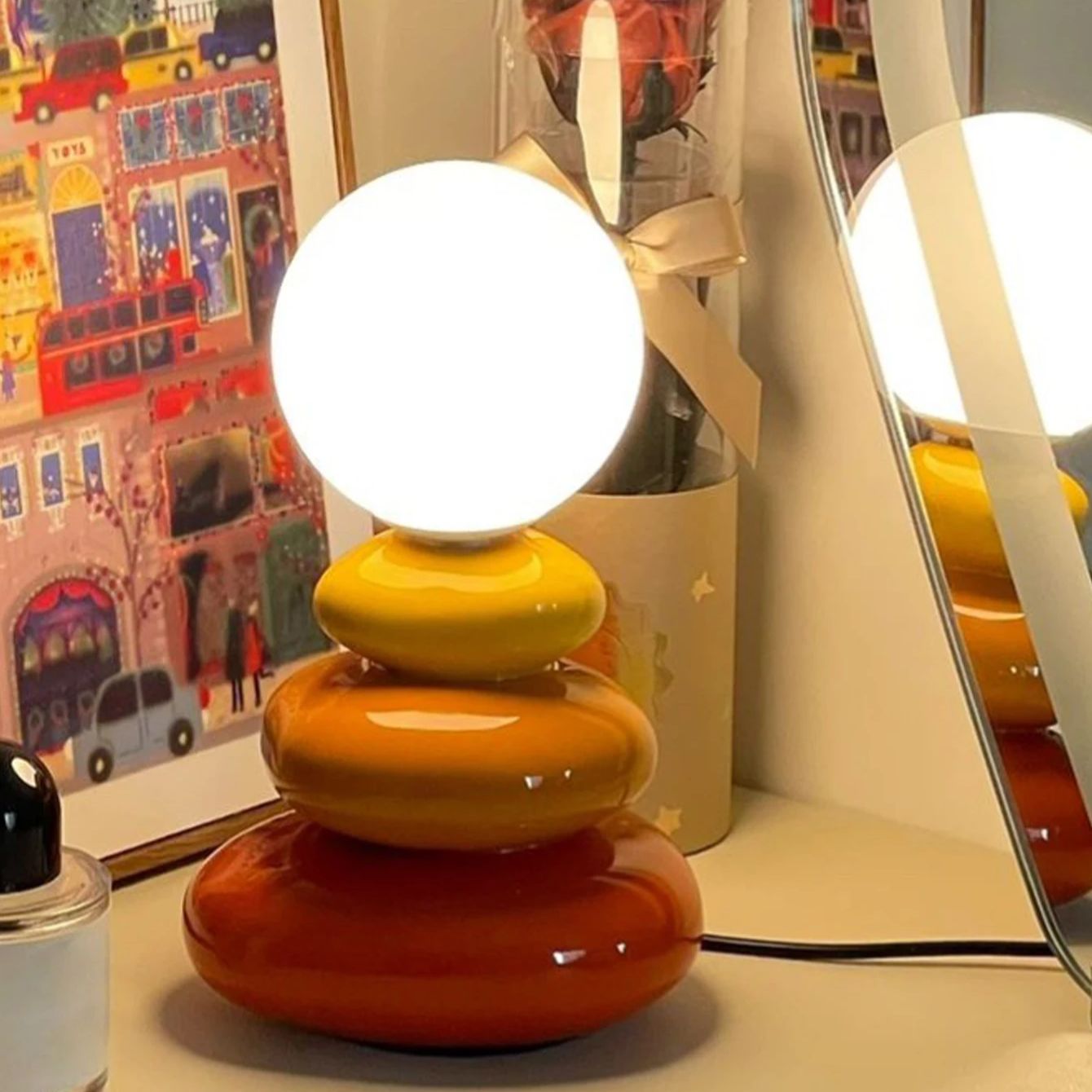 LED カラフルなセラミック LED テーブルランプ寝室デス - Lighting Room Decor Items のレビューと価格
