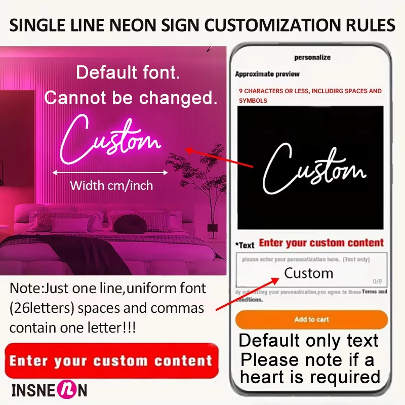 カスタムネームネオンサイン - USB調光可能なLEDライト - Neon Sign Custom Led のレビューと価格