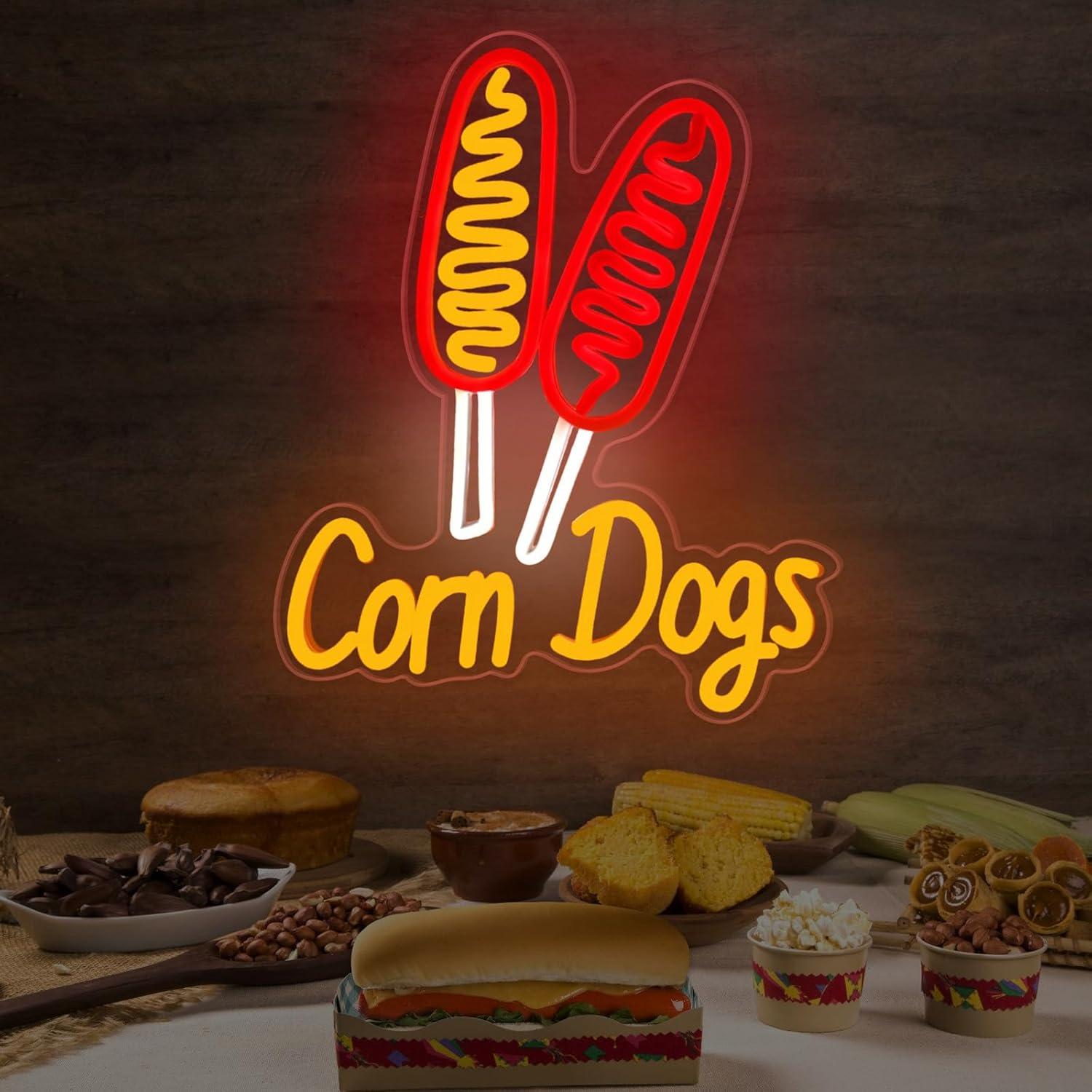 コーンドッグネオンサインスナックUSB調光LEDネオンライト - Restaurant Lighting Decoration のレビューと価格