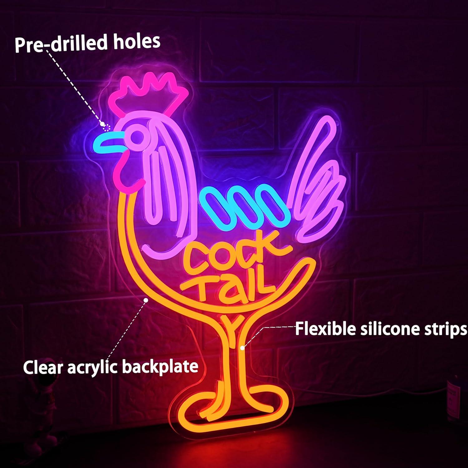 カクテルネオンサインUSB調光LEDライト、バー、パブ、男の - Kitchen Decor Lighting のレビューと価格