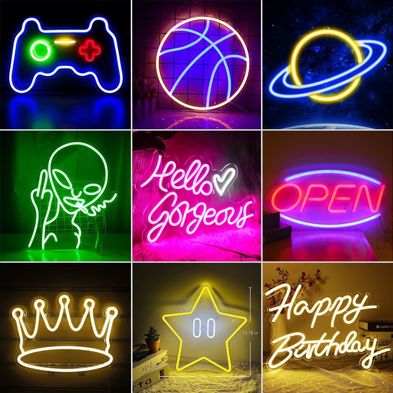 カスタムLEDネオンサイン USB/電池式 バー、寝室、ゲー - Neon Sign Custom Led のレビューと価格